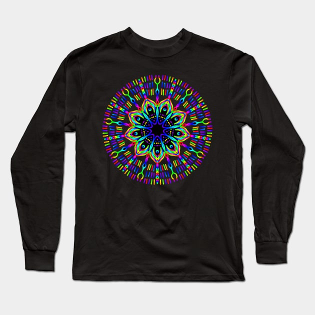 Fluo Energy mandala Long Sleeve T-Shirt by GribouilleTherapie